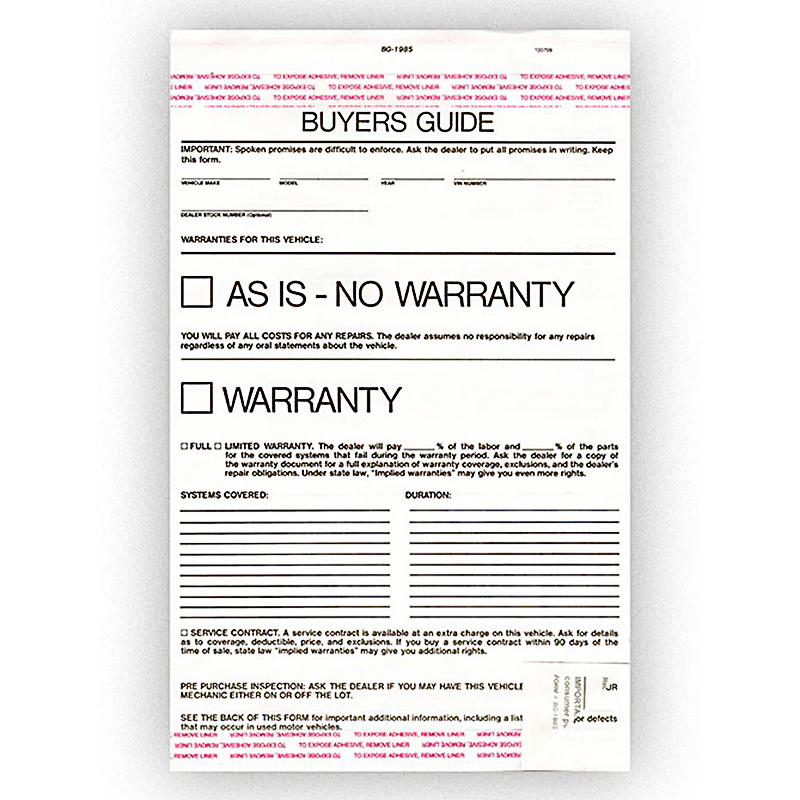 Laser Window Sticker Buyer Guides - 2 Part - As-is - Lined