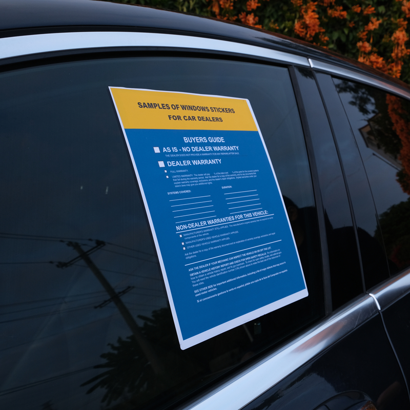 Custom Printed Automotive Laser Window Label Sheets