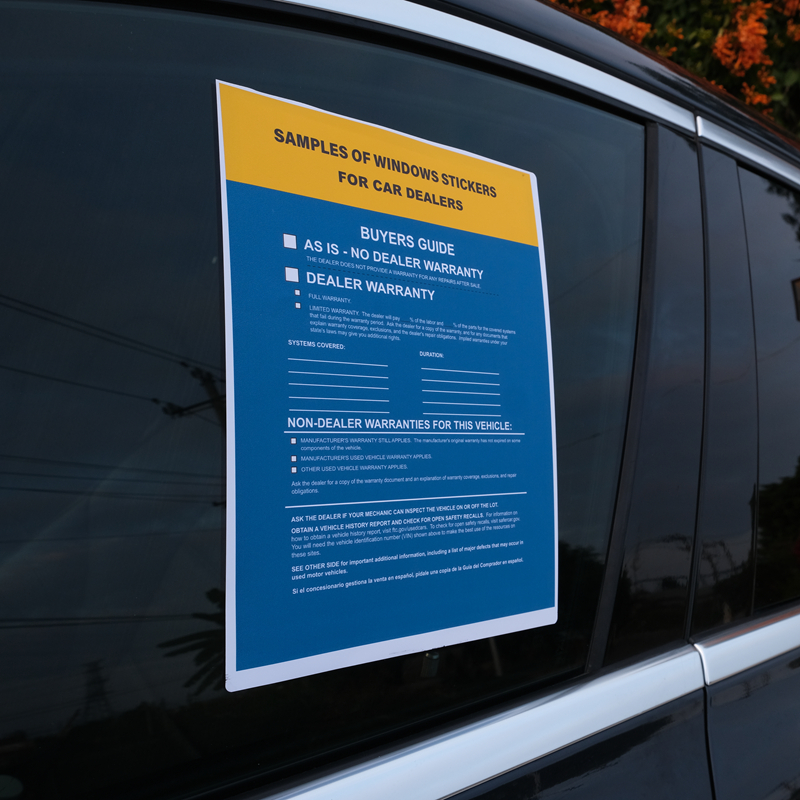 Blank Outdoor Buyers Guides Forms Laser / Inkjet Window Stickers