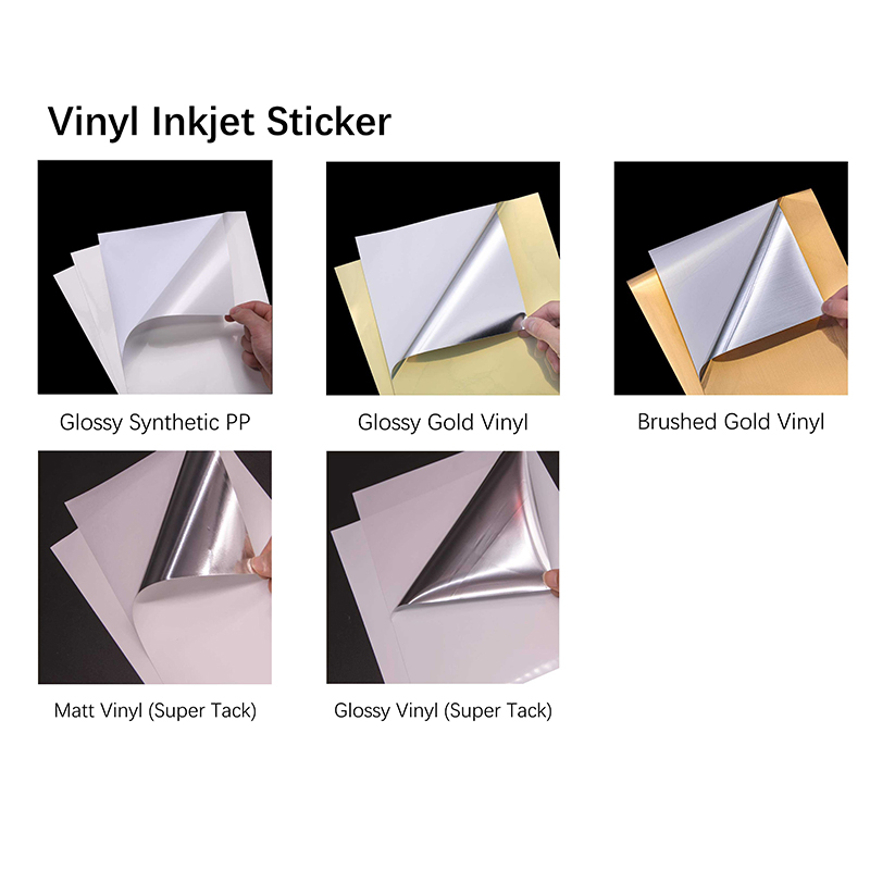 Custom Wholesale Premium A3 A4 Size Sheets Pearl Glossy Inkjet Vinyl Sticker Label Paper