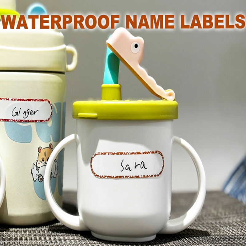 Assorted Sizes & Colors Self-Laminating Self-Adhesive Logo Stickers Custom Write-On Kids Name Waterproof Bottle Labels