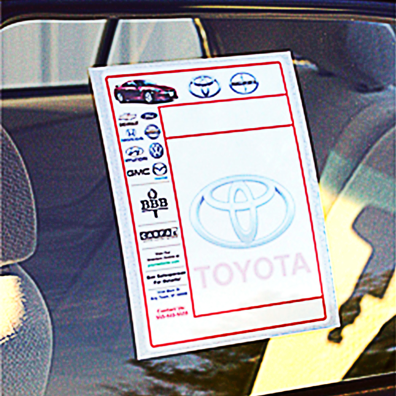 Sticker Label Auto Dealer Laser Window Stickers - Blank & Custom