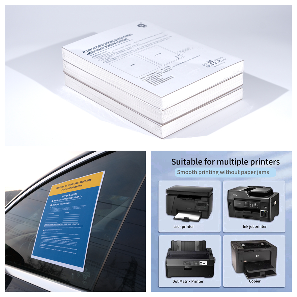 Custom Printed Automotive Laser Window Label Sheets