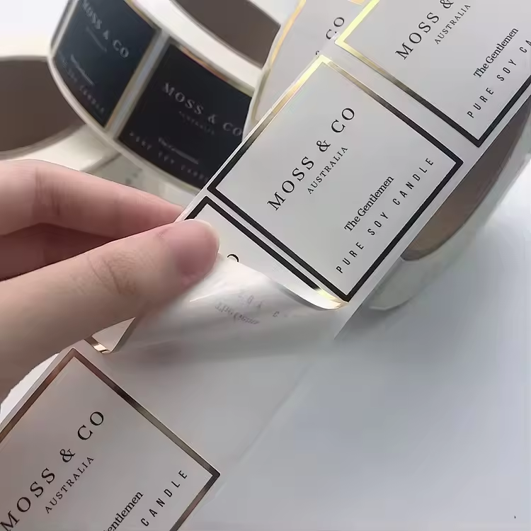 Custom High Quality Waterproof Candle Labels Vinyl Logo Label Printing Gold Foil Sticker For Candle Jars