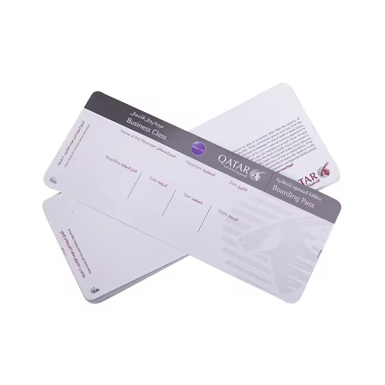 Wholesale Custom Logo Printing Thermal Paper Cheap Flights Tickets Boarding Pass Printing Airline Boarding Pass